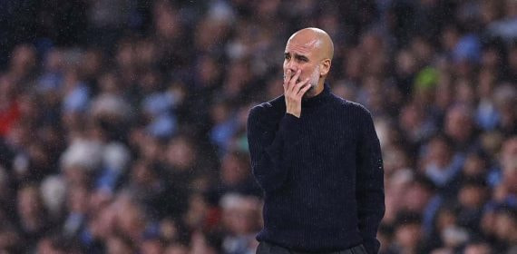 Pep Guardiola, durante un encuentro con el City.