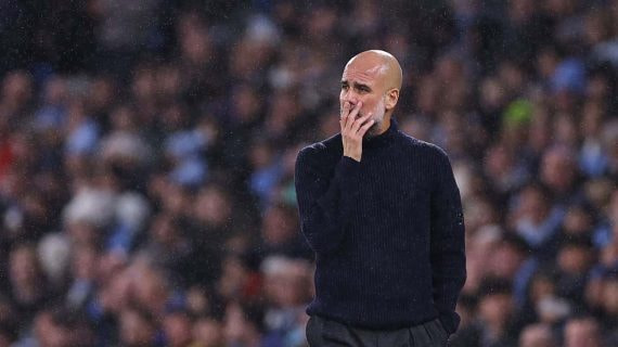 Pep Guardiola, durante un encuentro con el City.