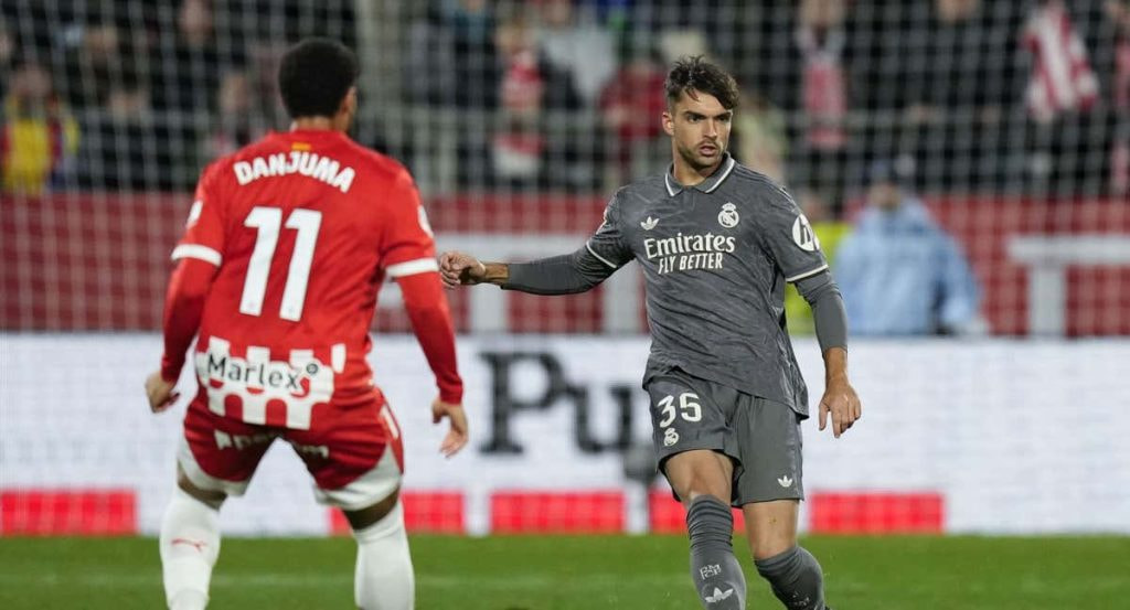 Raúl Asencio, en el partido ante el Girona.