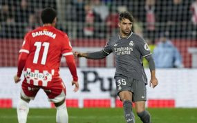 Raúl Asencio, en el partido ante el Girona.