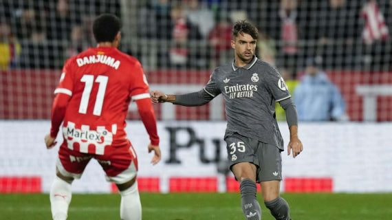 Raúl Asencio, en el partido ante el Girona.