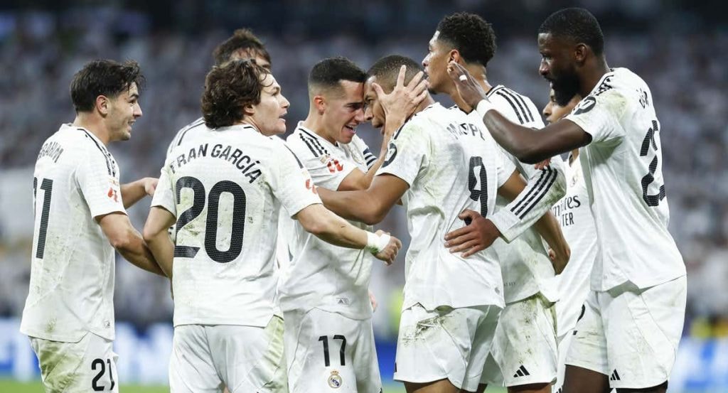 El Real Madrid celebra un gol en el partido contra el Getafe.
