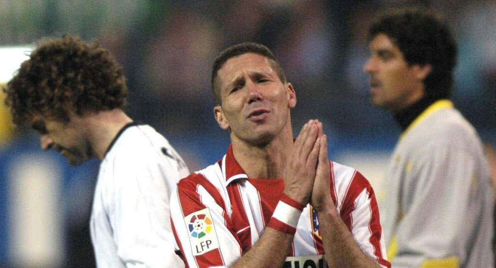Simeone, en un partido con el Atlético.