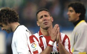 Simeone, en un partido con el Atlético.