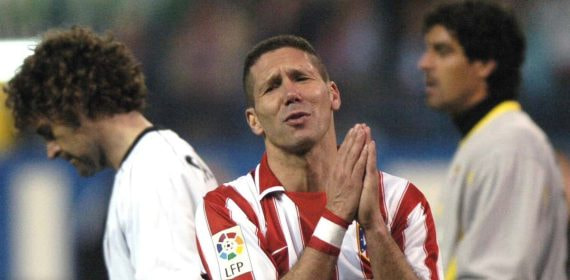 Simeone, en un partido con el Atlético.