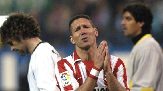 Simeone, en un partido con el Atlético.