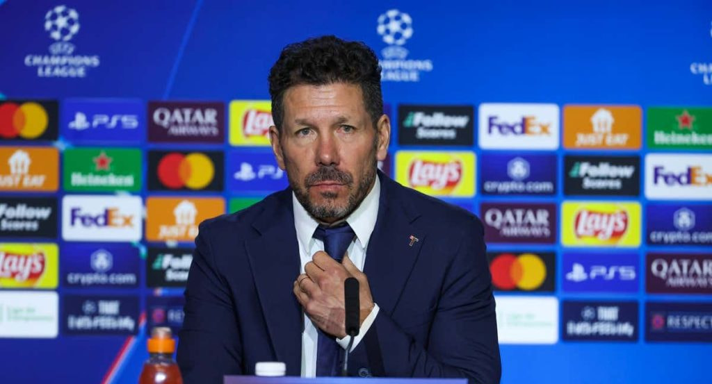 El Cholo Simeone durante la conferencia de prensa.