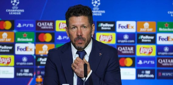 El Cholo Simeone durante la conferencia de prensa.