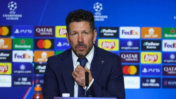 El Cholo Simeone durante la conferencia de prensa.