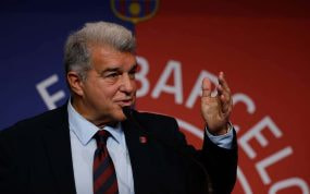 Joan Laporta, dando un discurso.