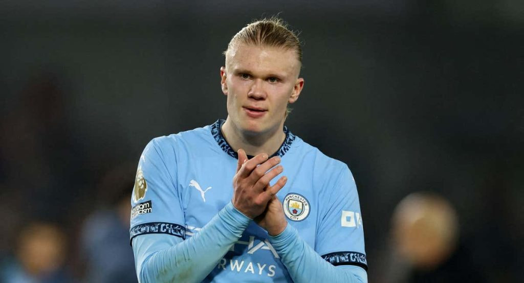 Haaland en el partido contra el Brentford.