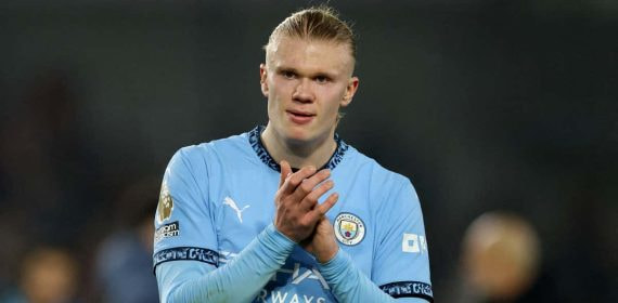 Haaland en el partido contra el Brentford.