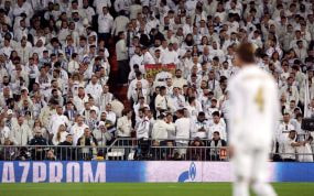 Imagen de archivo de la Grada Fans del Santiago Bernabéu durante un partido de Champions.