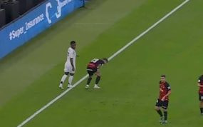 Vinicius, en un partido con el Real Madrid.