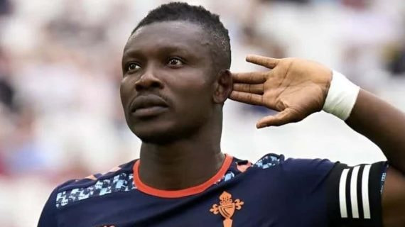 Aidoo en un partido con el Celta.