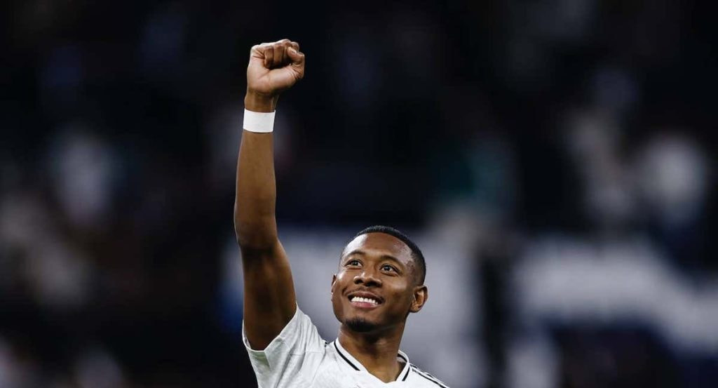 Alaba, en su vuelta con el Real Madrid.