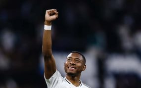 Alaba, en su vuelta con el Real Madrid.