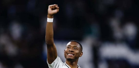 Alaba, en su vuelta con el Real Madrid.