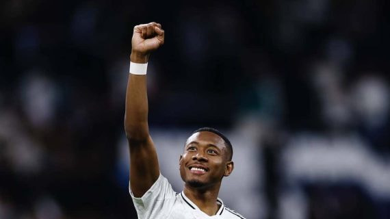 Alaba, en su vuelta con el Real Madrid.