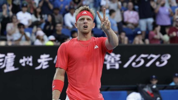 Alejandro Davidovich Fokina durante su participación en el Open de Australia 2025.