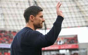 Xabi Alonso, en un partido con el Bayer Leverkusen.