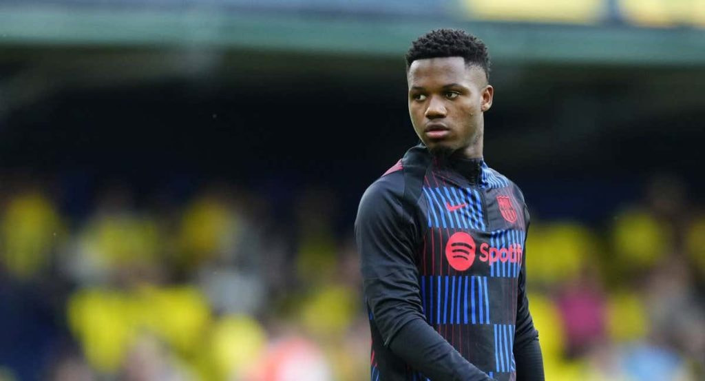 Ansu Fati, en uno de los entrenamientos de la temporada con el FC Barcelona.