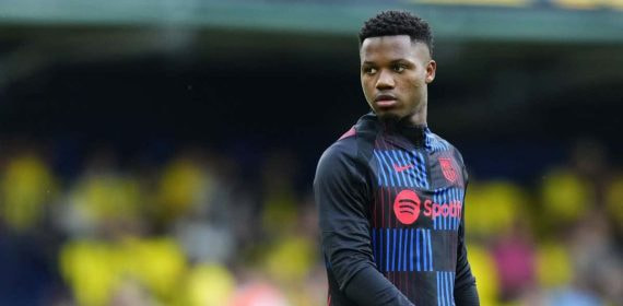 Ansu Fati, en uno de los entrenamientos de la temporada con el FC Barcelona.