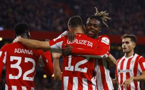 El Athletic Club celebrando un gol en LaLiga. También quiere festejar en la Europa League.