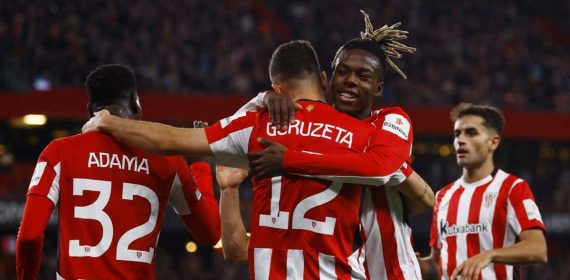 El Athletic Club celebrando un gol en LaLiga. También quiere festejar en la Europa League.