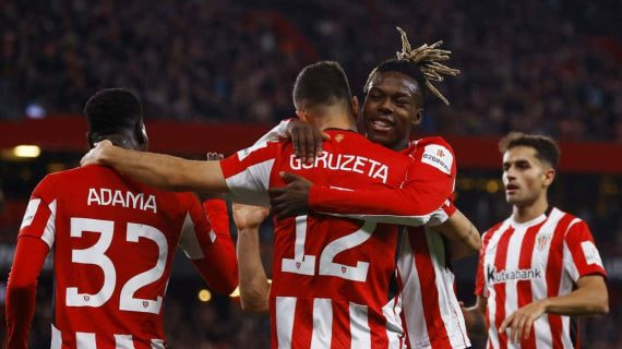 El Athletic Club celebrando un gol en LaLiga. También quiere festejar en la Europa League.