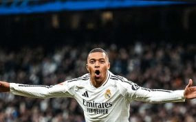 Mbappé, celebrando un gol.