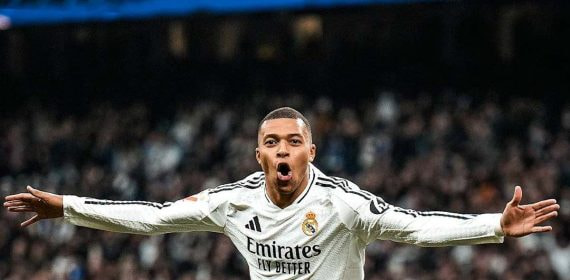 Mbappé, celebrando un gol.