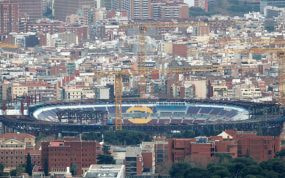 El Camp Nou en obras.