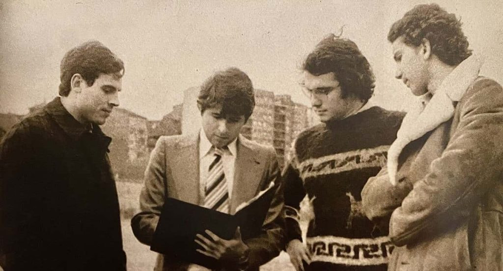 De izq. a der.: Joan Jané, el periodista J.M. Turmo, Manuel Molinero y Pepe Alcázar.