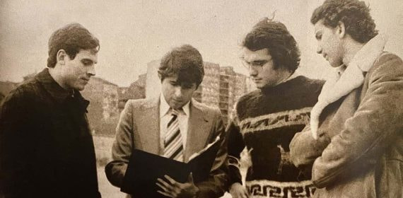 De izq. a der.: Joan Jané, el periodista J.M. Turmo, Manuel Molinero y Pepe Alcázar.