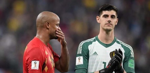 Thibaut Courtois, en un partido con Bélgica en 2018.