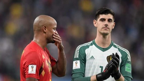 Thibaut Courtois, en un partido con Bélgica en 2018.