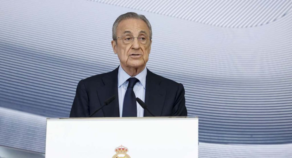 Florentino Pérez, en una comparecencia.