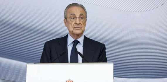 Florentino Pérez, en una comparecencia.