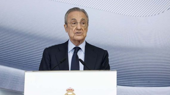Florentino Pérez, en una comparecencia.