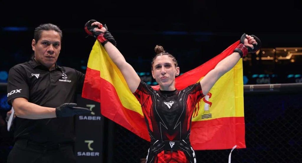 Isabel Calvo, antes de un combate.