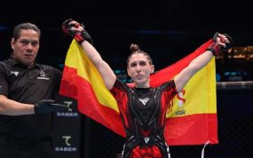 Isabel Calvo, antes de un combate.