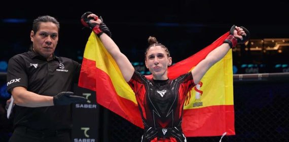 Isabel Calvo, antes de un combate.