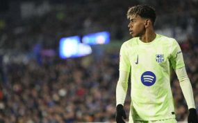 Lamine Yamal durante el partido en Getafe.