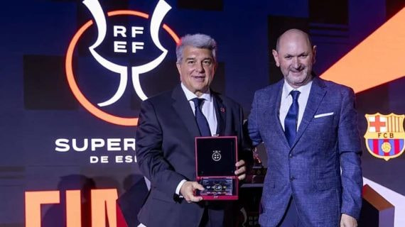 Laporta posa con Rafael Louzán.