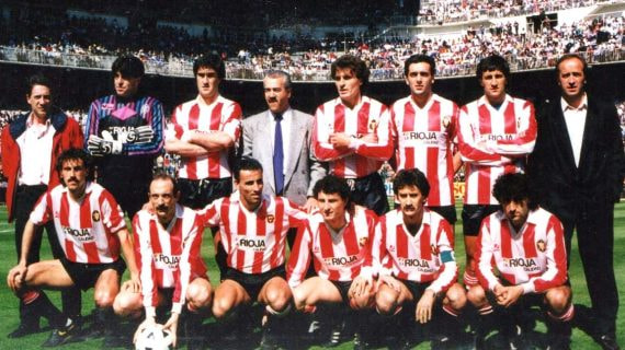 Uno de los míticos equipos del Logroñés, con Abadía, Setién, Ruggeri y Lotina de entrenador.