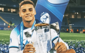Max Aarons tras ganar el Europeo sub-21.