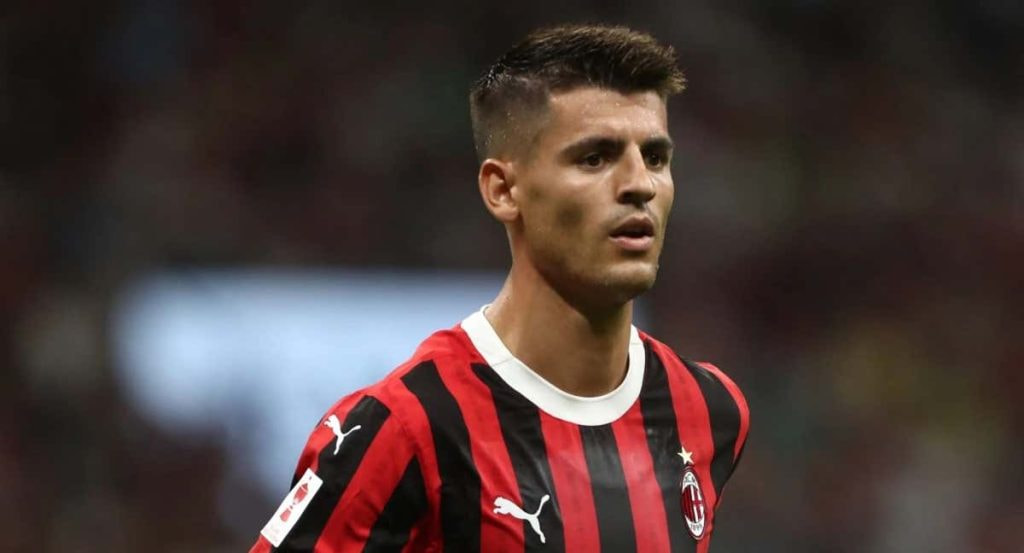 Morata, durante un partido con el Milan.