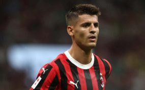 Morata, durante un partido con el Milan.