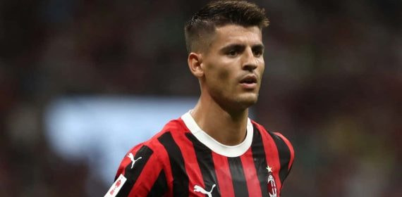 Morata, durante un partido con el Milan.